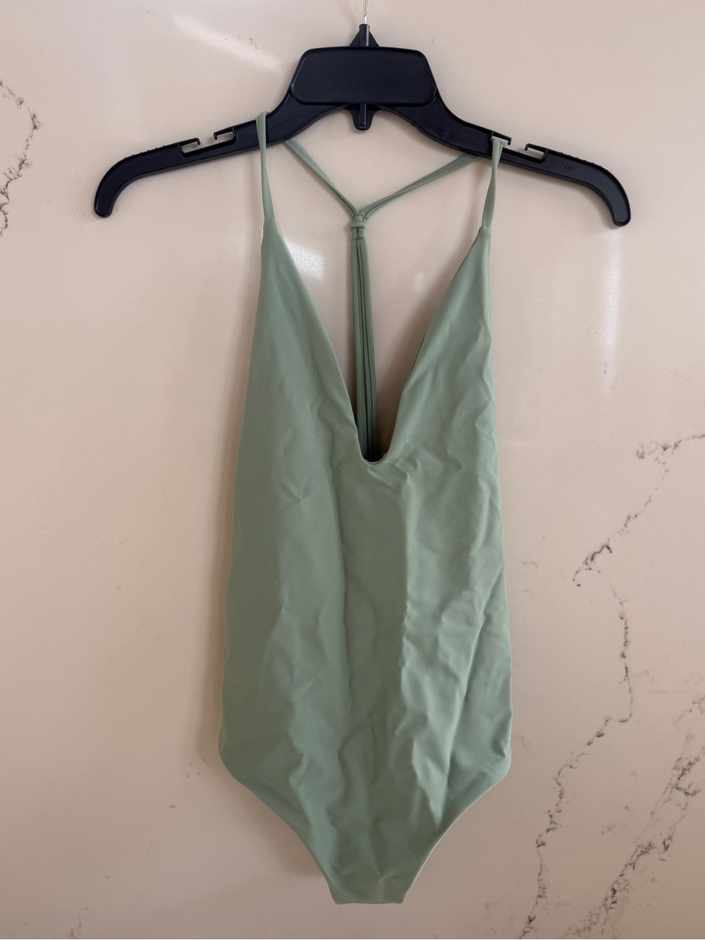 Jade Swim Light Green V-Neck One-Piece with T-Back
